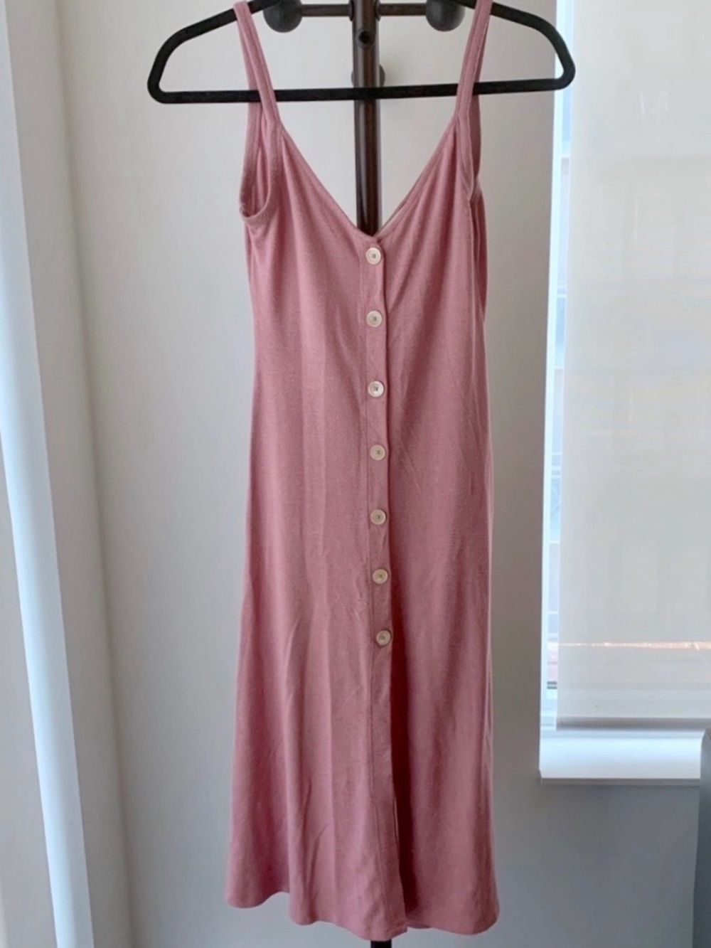 NWT Wilfred Free Mairi Front Button Down Midi Sun Dress Cottagecore Pink
